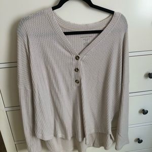 American Eagle Henley Top (Oatmeal)